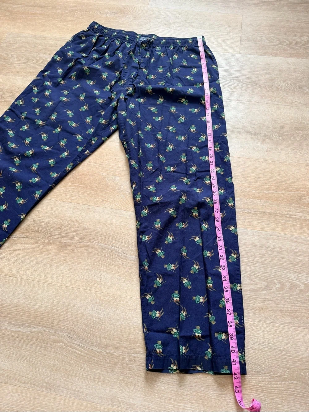 Polo Ralph Lauren Bear Pajama Pants Men’s XL Navy Ski Bear Cotton Poplin Lounge